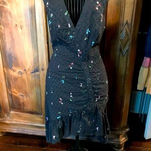 Parker Black Eyelet dress Size 8